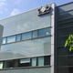 NSO Group’s logo on the side of a building in Herzliya, Israel in 2016.